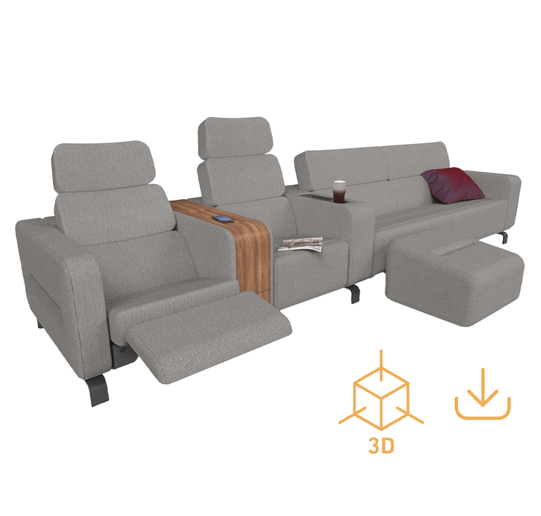 3D model of a cinema seat